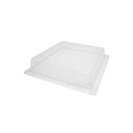 Couvercle de lanterneau en plastique 350x350mm (plat)  couleur transparent